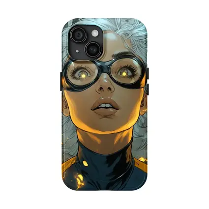 Comic Style Superhero Woman Fire Background