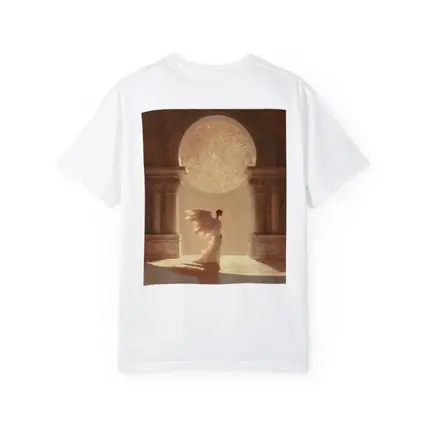 Angel Figure Glowing Arch Sacred Hall