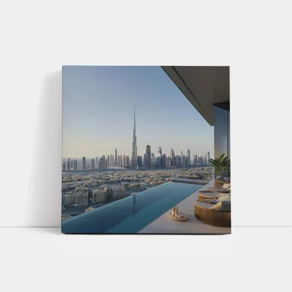 Dubai Skyline Burj Khalifa Infinity Pool View