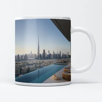 Dubai Skyline Burj Khalifa Infinity Pool View