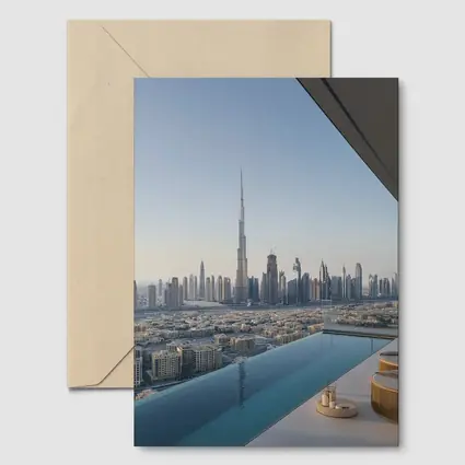 Dubai Skyline Burj Khalifa Infinity Pool View