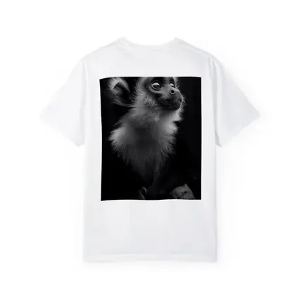 Black and White Monkey Portrait Dark Background
