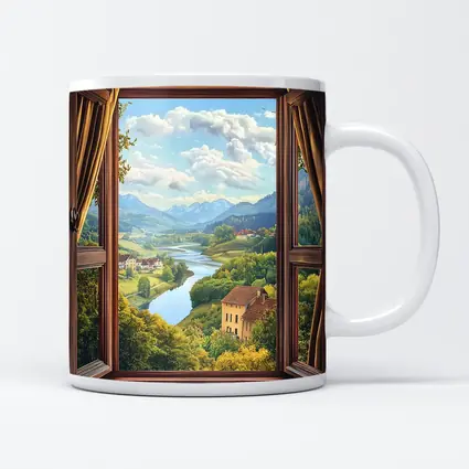 Open Window View Rolling Valley Landscape