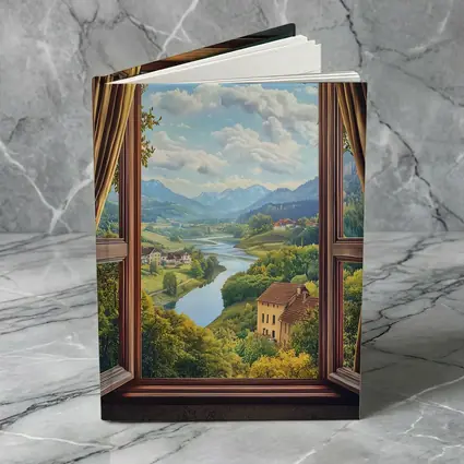 Open Window View Rolling Valley Landscape