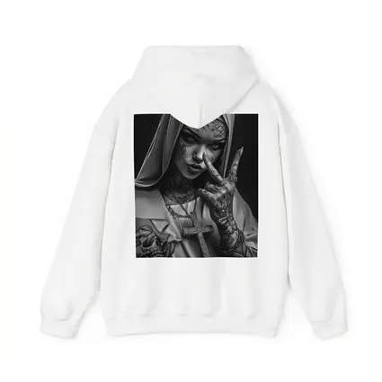 Tattooed Nun Dark Gothic Black White Art