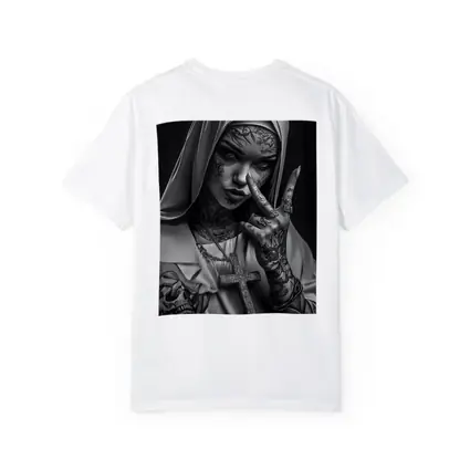 Tattooed Nun Dark Gothic Black White Art