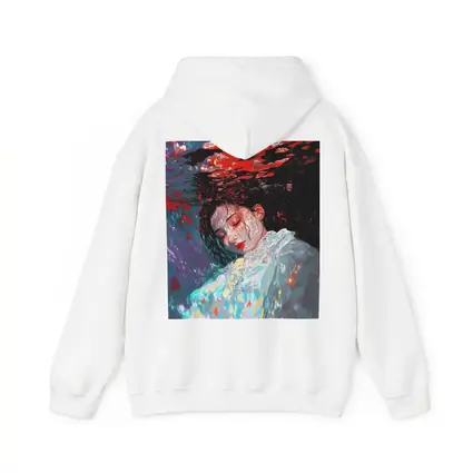 Woman Underwater Red Abstract Art Print