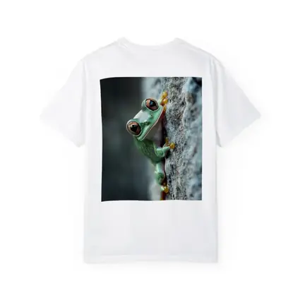 Green Tree Frog Climbing Gray Rock