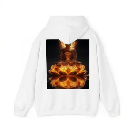 Golden Buddha Lotus Flower Dark Reflection