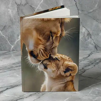 Lioness and Cub Tender Moment Outdoors