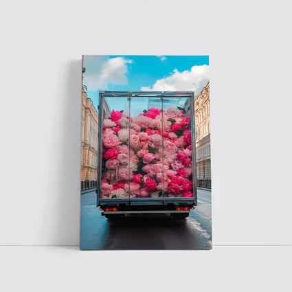 Pink Peonies Truck City Street Scene