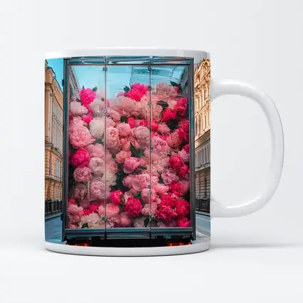 Pink Peonies Truck City Street Scene