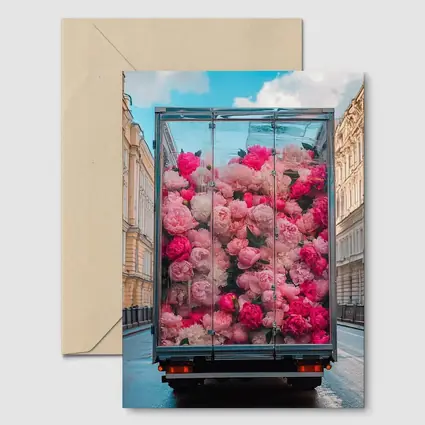 Pink Peonies Truck City Street Scene