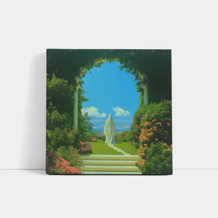 Robed Figure Garden Arch Surreal Art
