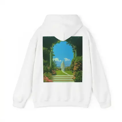 Robed Figure Garden Arch Surreal Art