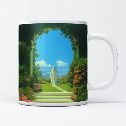 Robed Figure Garden Arch Surreal Art
