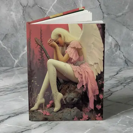 Angel Girl Pink Dress Moonlit Forest