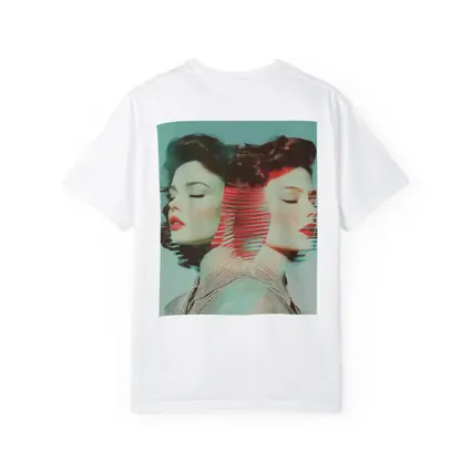 Retro Double Portrait Women Glitch Art