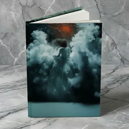 Woman In White Dress Underwater Dark Scene