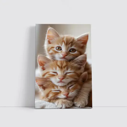 Two Orange Tabby Kittens Cuddling Together