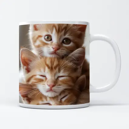 Two Orange Tabby Kittens Cuddling Together