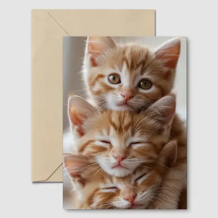 Two Orange Tabby Kittens Cuddling Together