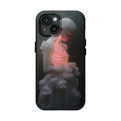 Glowing Figure White Floral Dark Forest