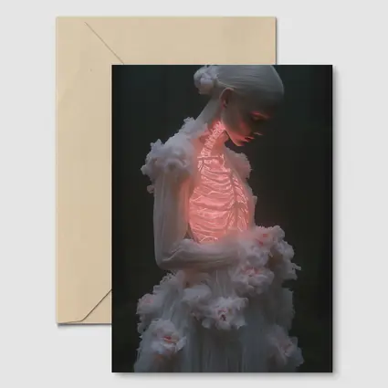 Glowing Figure White Floral Dark Forest