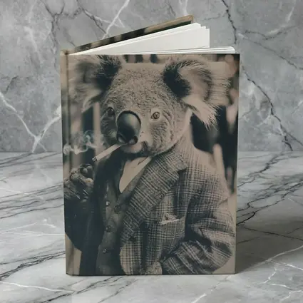 Koala In Suit Smoking Vintage Street Portrait