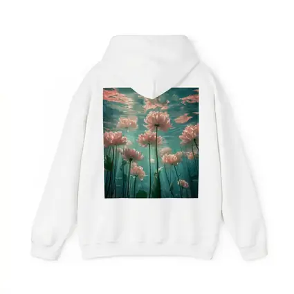 Pink Flowers Blooming Underwater Teal Ocean