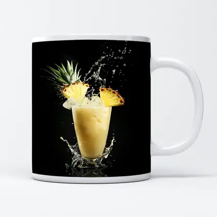 Pineapple Smoothie Splash on Black Background
