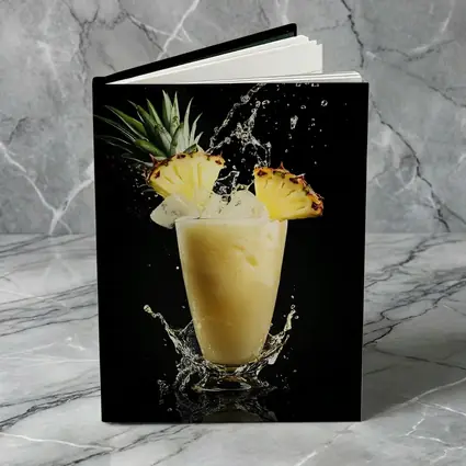 Pineapple Smoothie Splash on Black Background