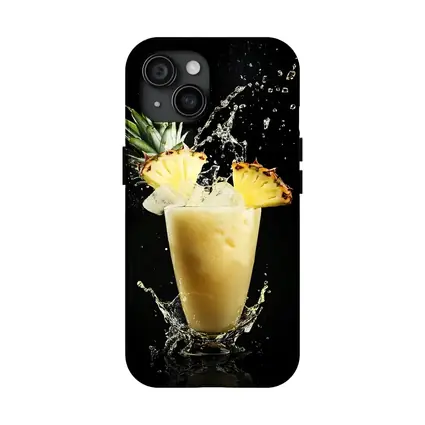 Pineapple Smoothie Splash on Black Background