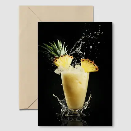 Pineapple Smoothie Splash on Black Background