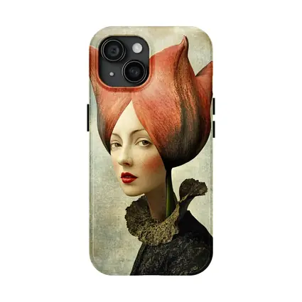 Woman Portrait Tulip Flower Head Surreal Art