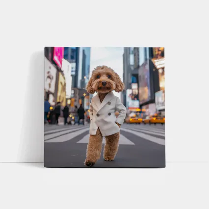 Cockapoo Dog White Coat New York City