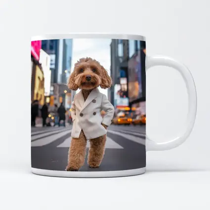 Cockapoo Dog White Coat New York City