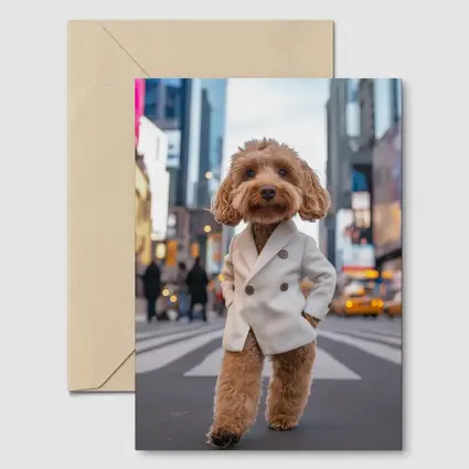 Cockapoo Dog White Coat New York City