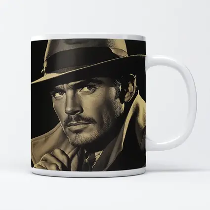 Noir Portrait Man Fedora Hat Dark Background