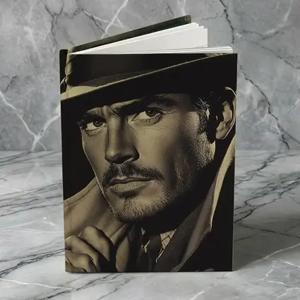 Noir Portrait Man Fedora Hat Dark Background