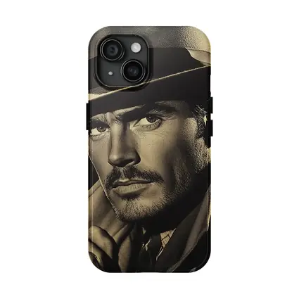 Noir Portrait Man Fedora Hat Dark Background