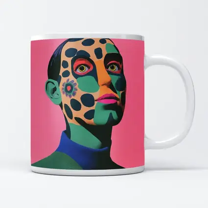 Pop Art Portrait Woman Pink Background