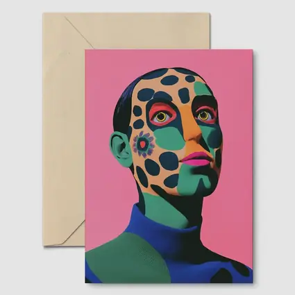 Pop Art Portrait Woman Pink Background