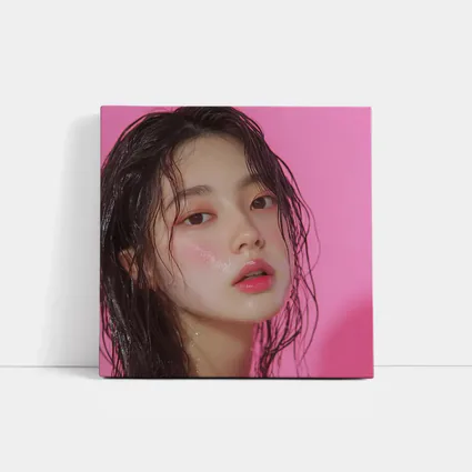 Korean Woman Wet Hair Pink Background