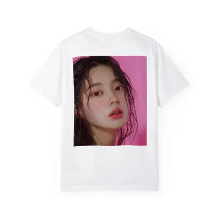 Korean Woman Wet Hair Pink Background