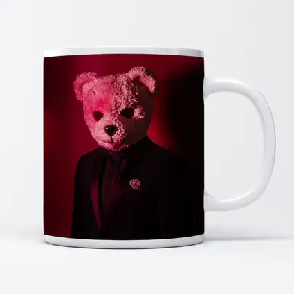Teddy Bear Suit Red Dark Background