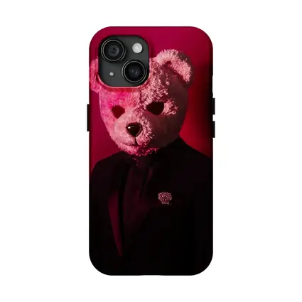 Teddy Bear Suit Red Dark Background