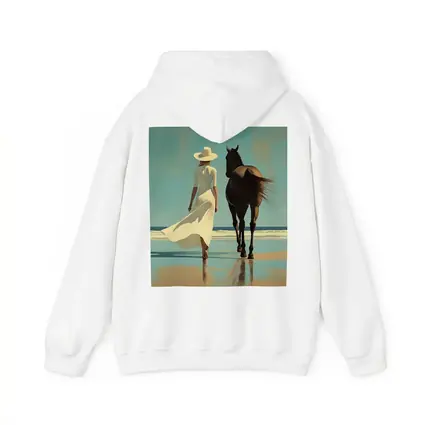 Woman White Dress Horse Beach Painting