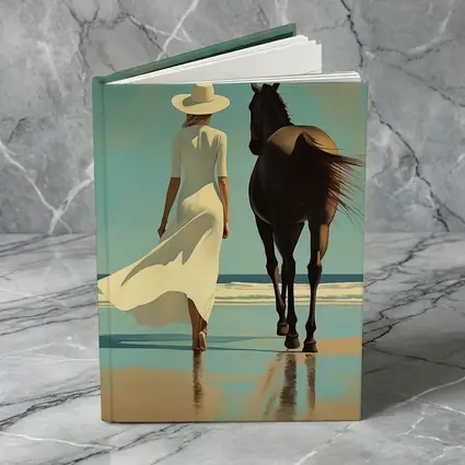 Woman White Dress Horse Beach Painting
