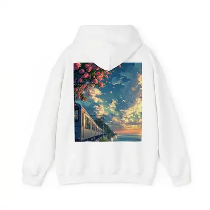 Anime Train Coastal Sunset Pink Roses